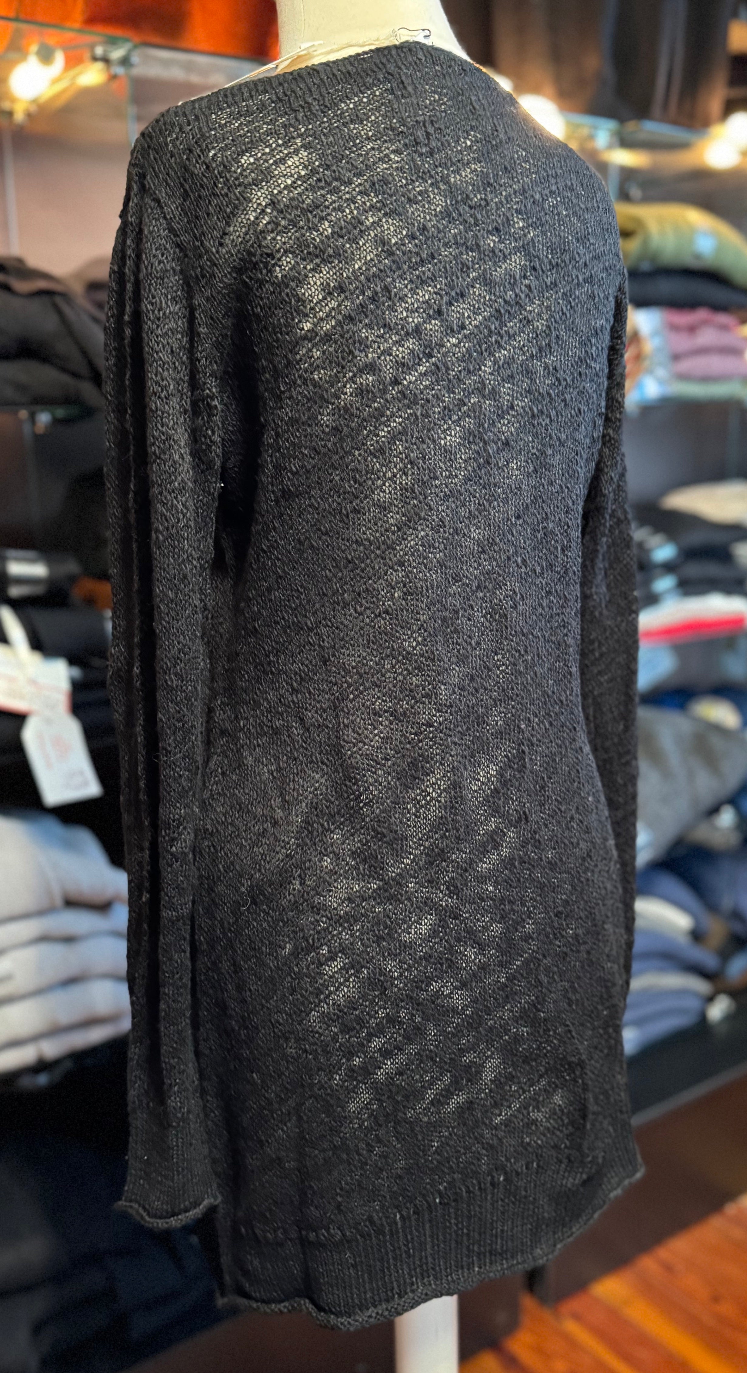 Sheer Knit Tunic Pullover