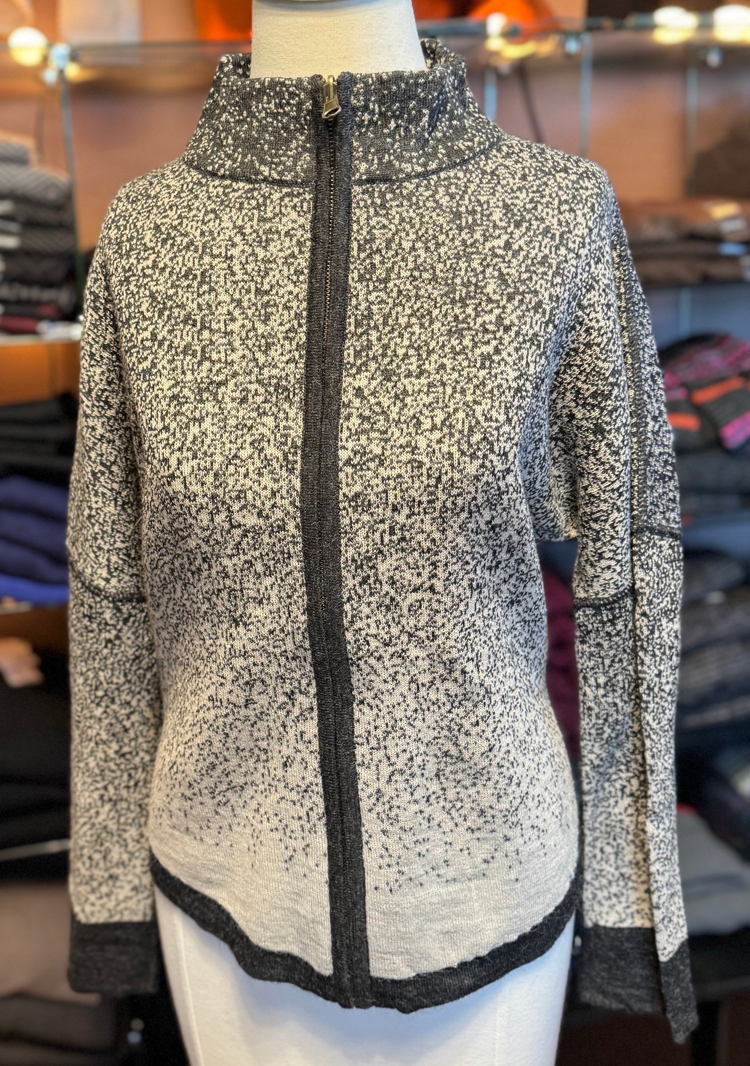 Speckled Zip Cardigan